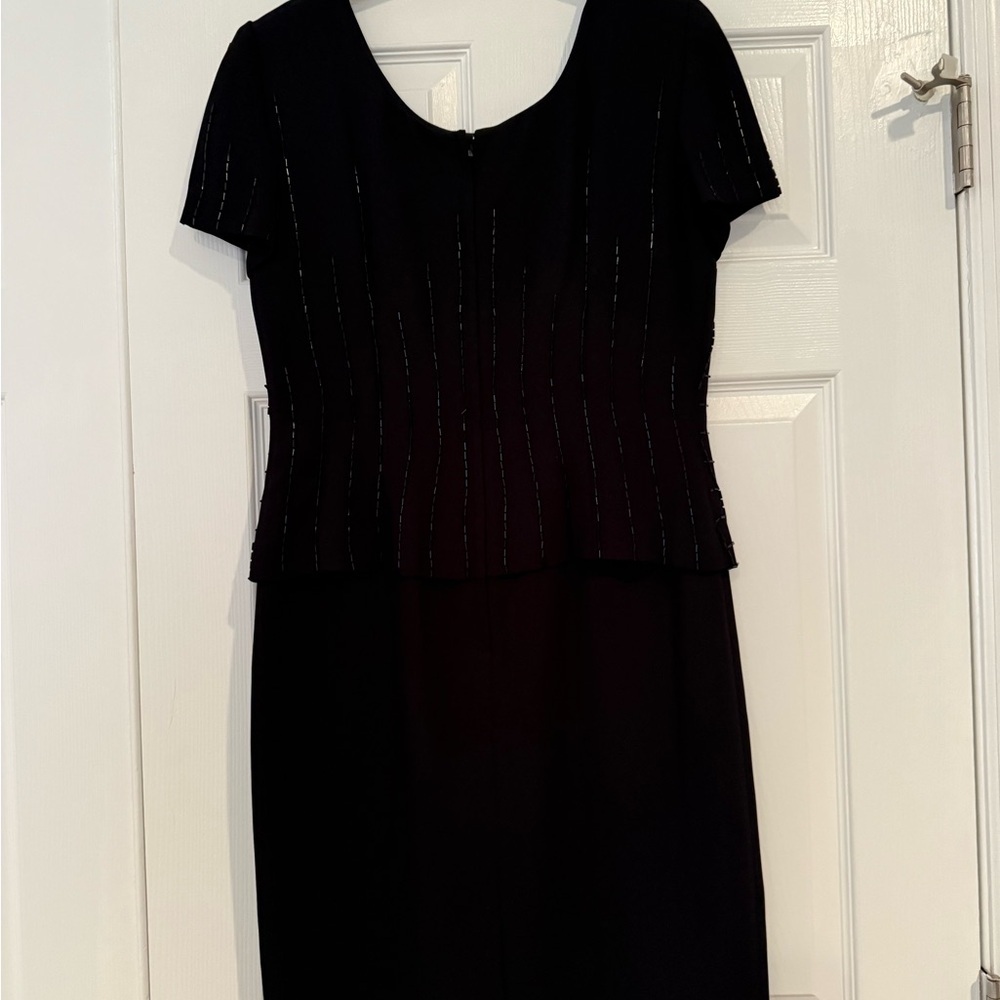 Talbots Black Sheath Midi Dress Scoop Neck - Picture 2 of 3